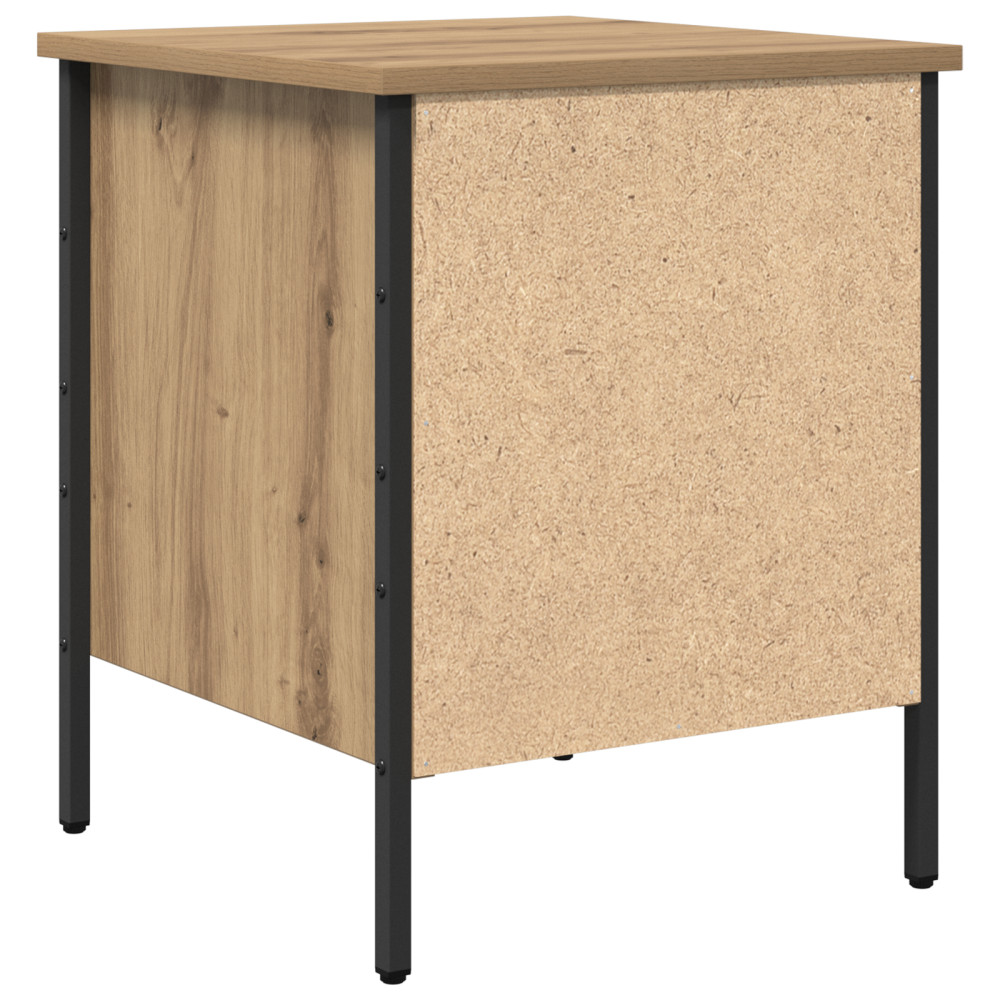 Produktbild för Sängbord artisan ek 40 x 42 x 50 cm Konstruktionsträ och metall