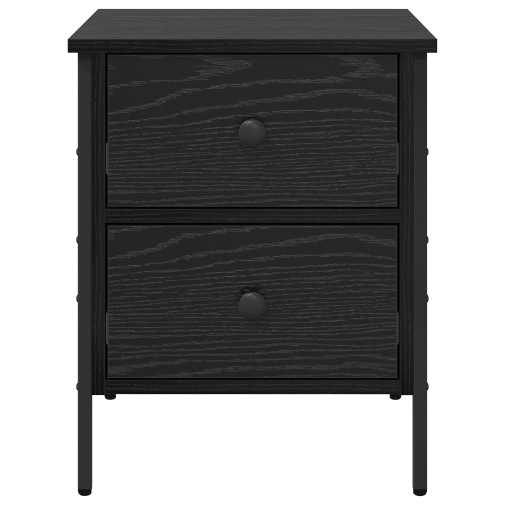 Produktbild för Sängbord Svart ek 40 x 42 x 50 cm Konstruktionsträ och metall