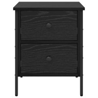 Produktbild för Sängbord Svart ek 40 x 42 x 50 cm Konstruktionsträ och metall