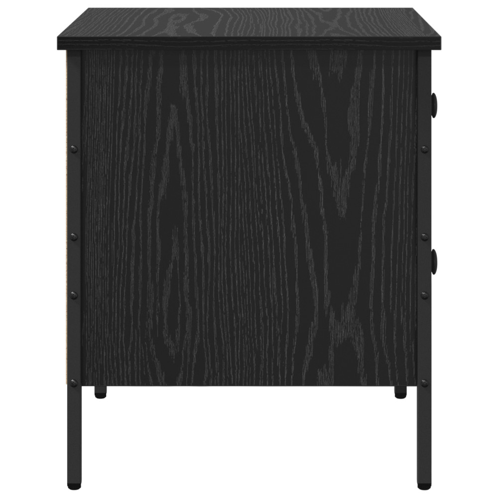 Produktbild för Sängbord Svart ek 40 x 42 x 50 cm Konstruktionsträ och metall