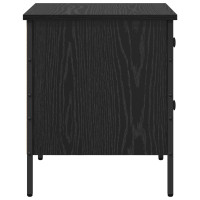 Produktbild för Sängbord Svart ek 40 x 42 x 50 cm Konstruktionsträ och metall