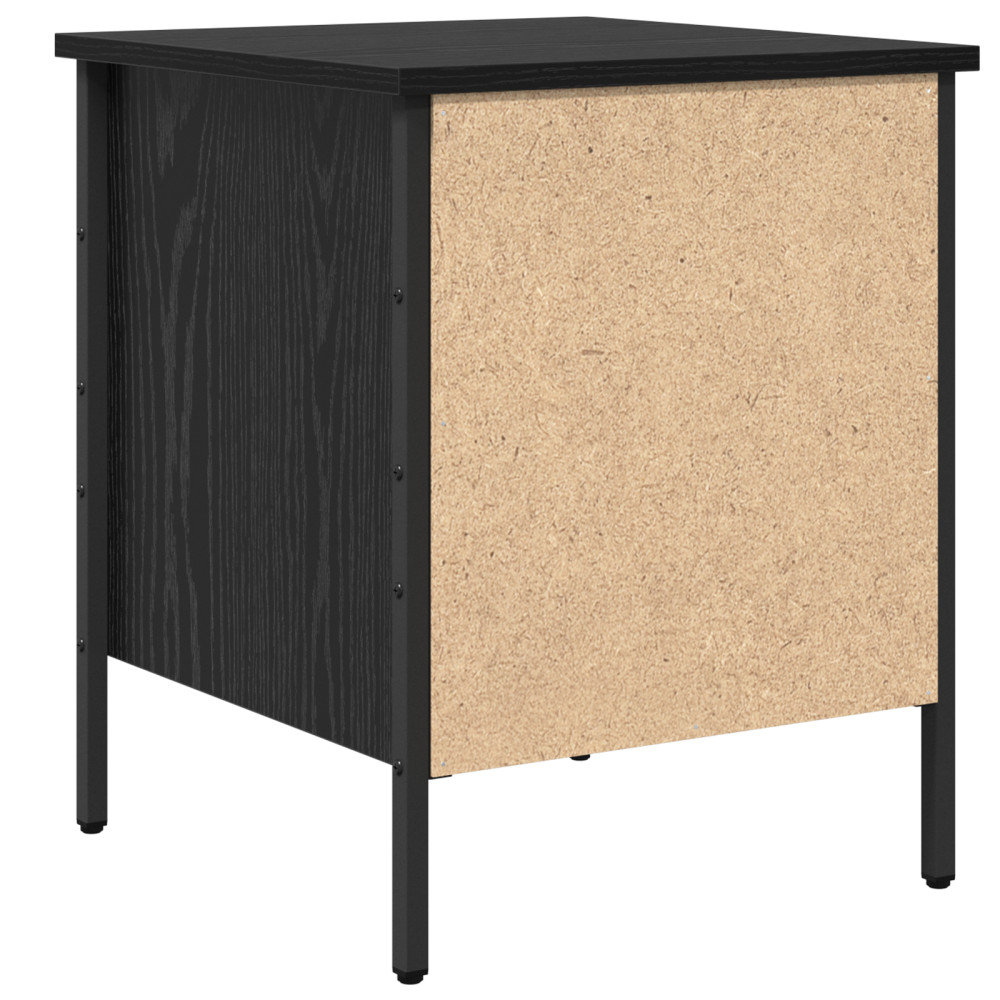 Produktbild för Sängbord Svart ek 40 x 42 x 50 cm Konstruktionsträ och metall
