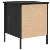 Produktbild för Sängbord Svart ek 40 x 42 x 50 cm Konstruktionsträ och metall