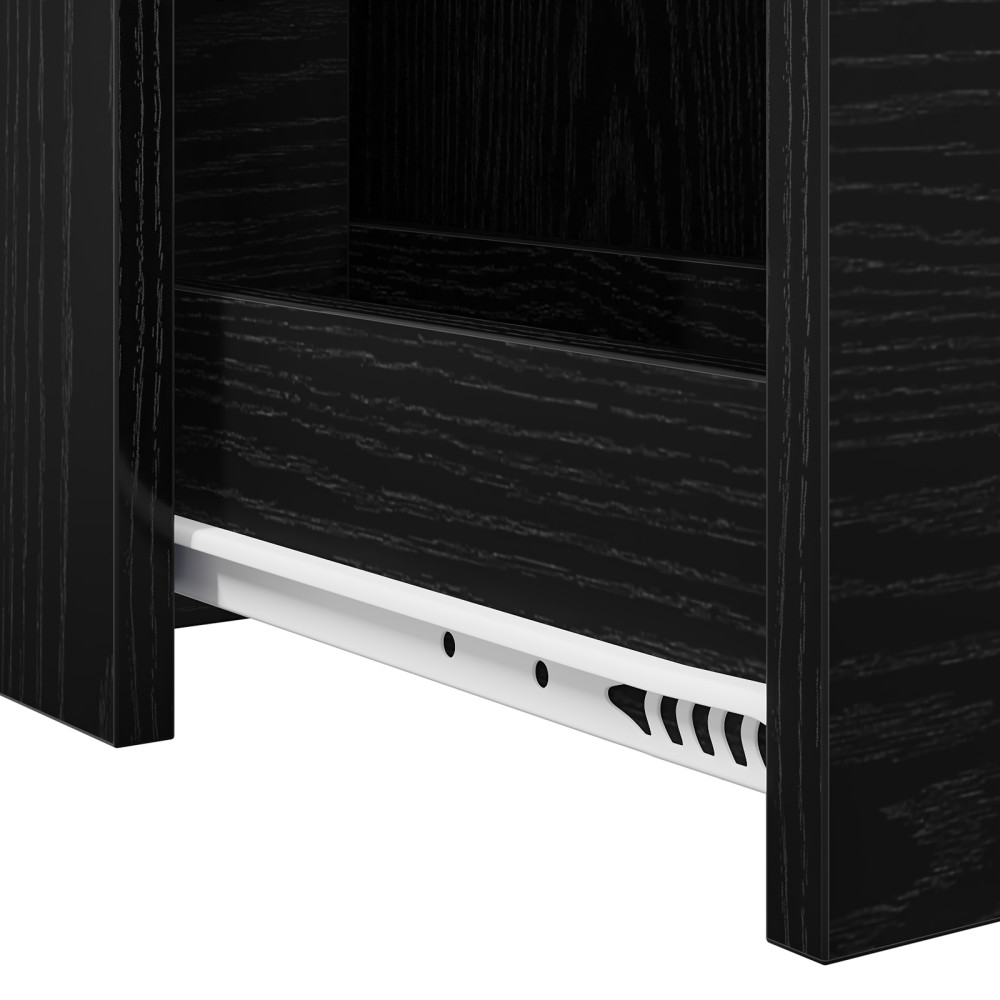 Produktbild för Badrumsmöbelset Svart Ek 80 x 18 x 60 cm Konstruerat trä