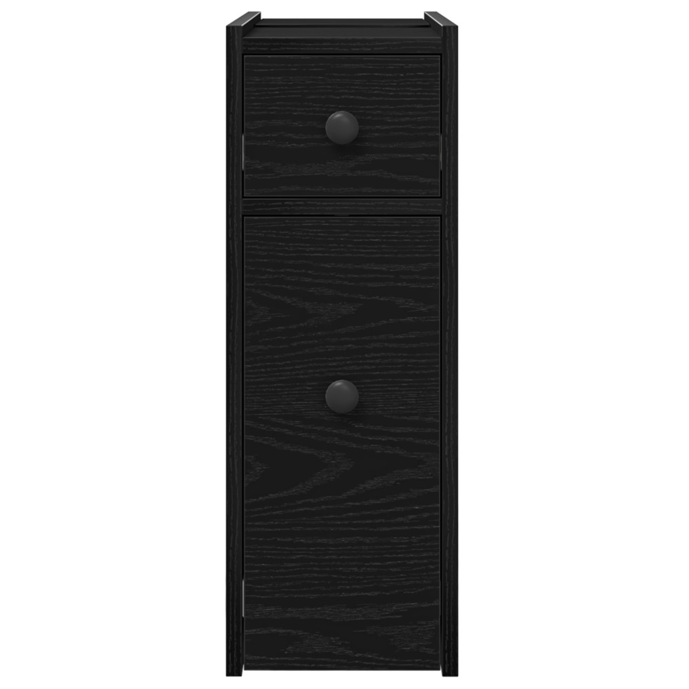 Produktbild för Badrumsmöbelset Svart Ek 80 x 18 x 60 cm Konstruerat trä