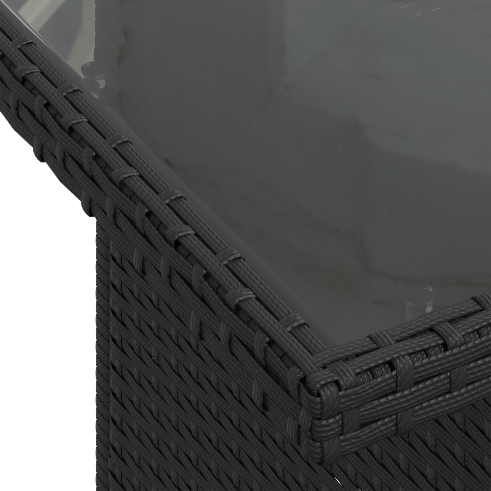 Produktbild för Trädgårdsoffset med kudde med lagring 5 pcs Svart Poly rattan