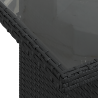 Produktbild för Trädgårdsoffset med kudde med lagring 5 pcs Svart Poly rattan
