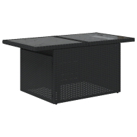 Produktbild för Trädgårdsoffset med kudde med lagring 5 pcs Svart Poly rattan