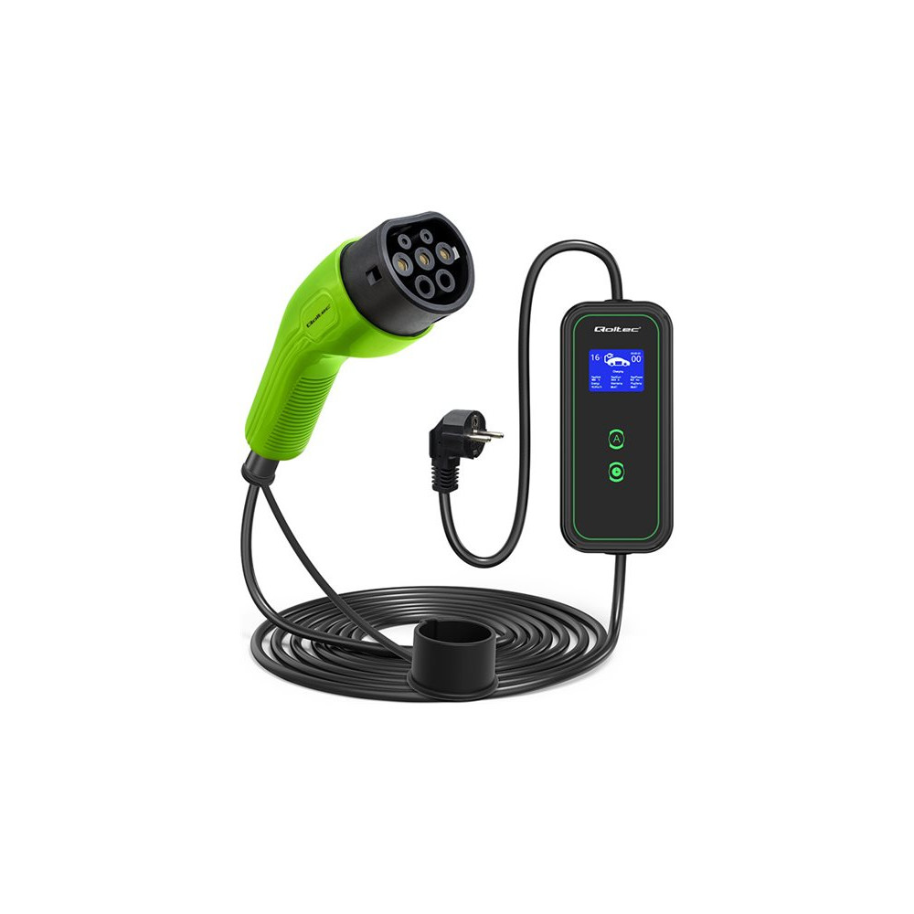 Produktbild för Qoltec EV-laddningsstation - 2-i-1, 230V - IEC 62196 Type 2 - 3.5 kW