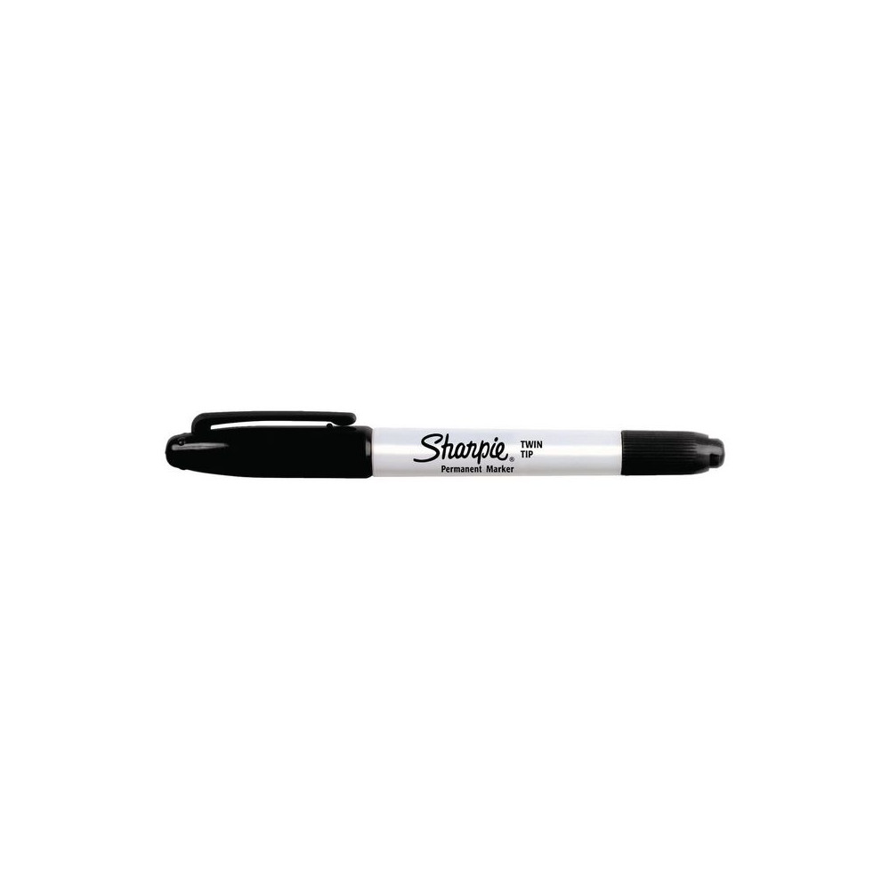 Produktbild för Märkpenna SHARPIE Twin Tip svart 12/fp