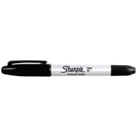 Produktbild för Märkpenna SHARPIE Twin Tip svart 12/fp