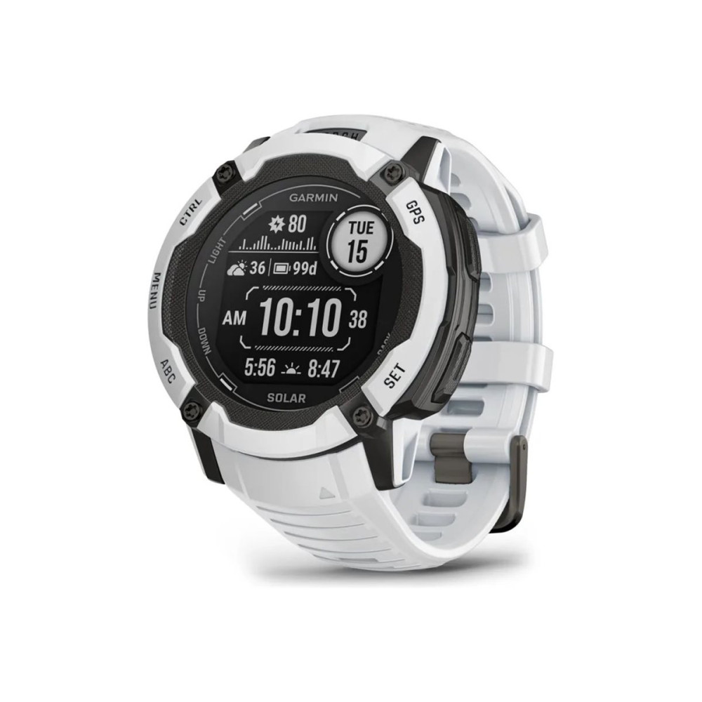 Produktbild för Garmin Instinct 2X Solar - fiberförstärkta polymerer - Ja smart klocka med band - 64 MB - whitestone