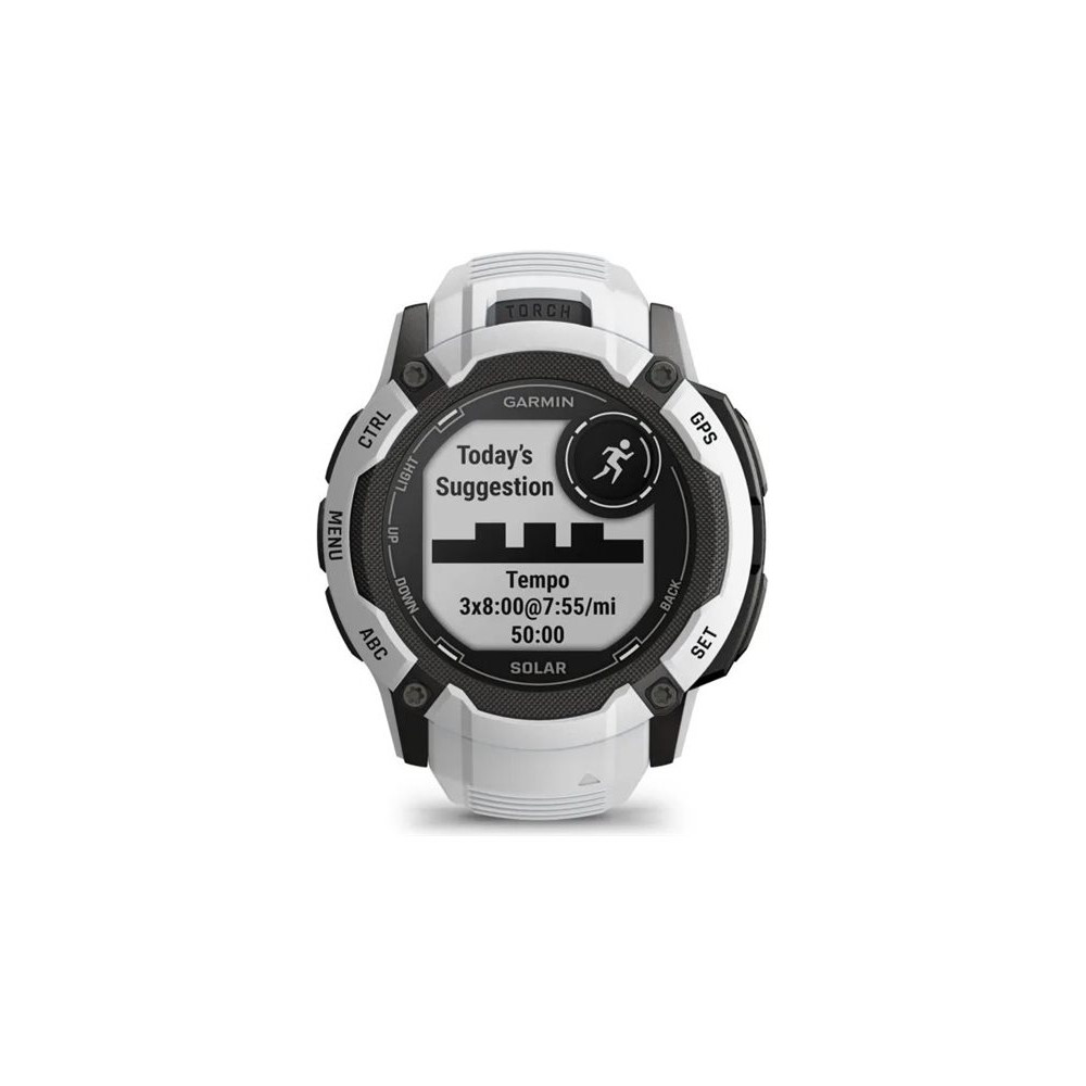Produktbild för Garmin Instinct 2X Solar - fiberförstärkta polymerer - Ja smart klocka med band - 64 MB - whitestone