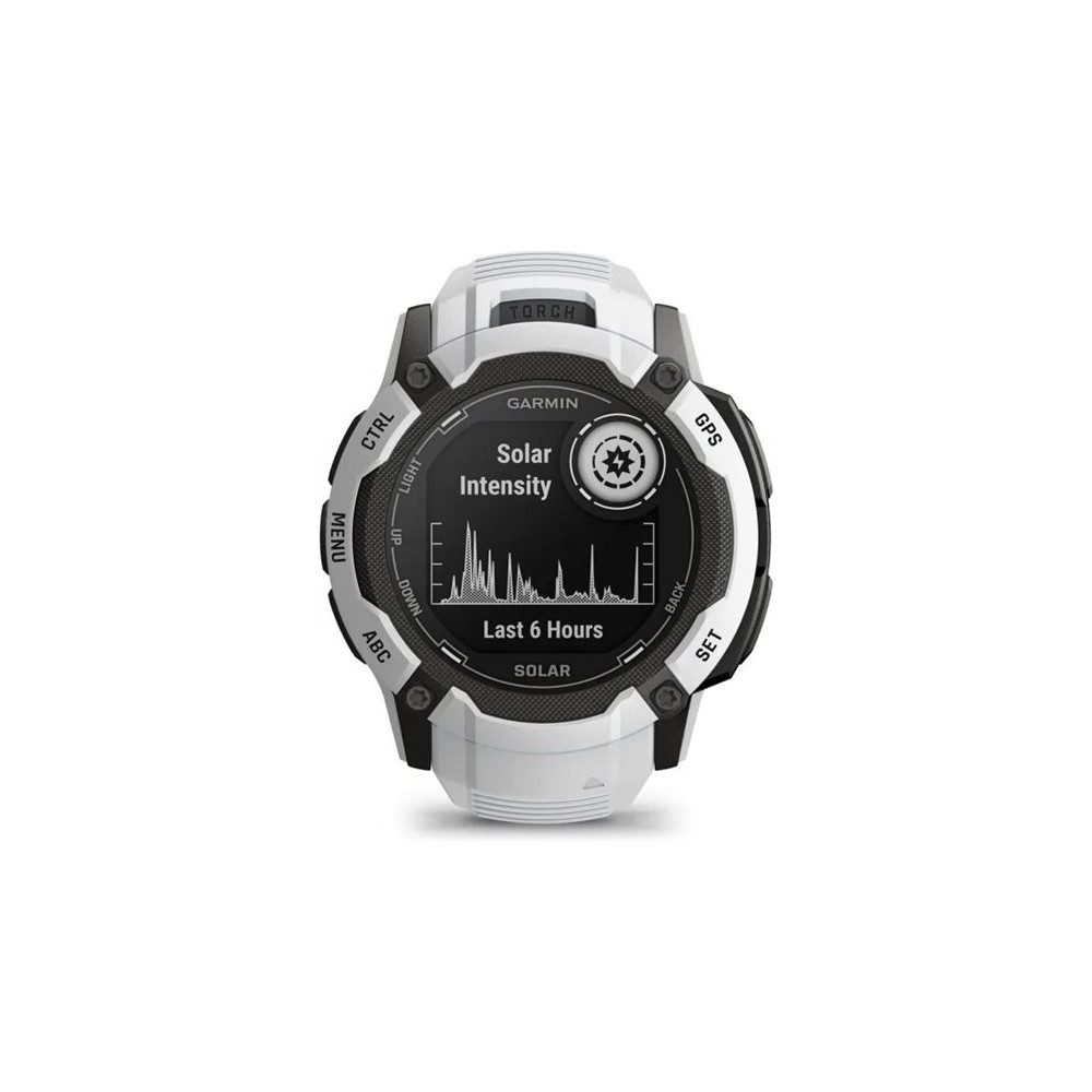 Produktbild för Garmin Instinct 2X Solar - fiberförstärkta polymerer - Ja smart klocka med band - 64 MB - whitestone