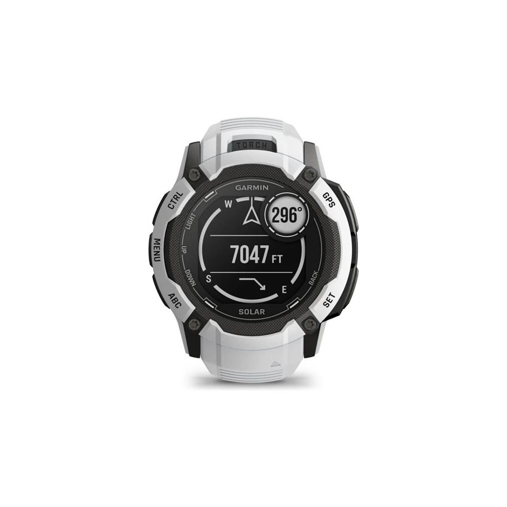 Produktbild för Garmin Instinct 2X Solar - fiberförstärkta polymerer - Ja smart klocka med band - 64 MB - whitestone