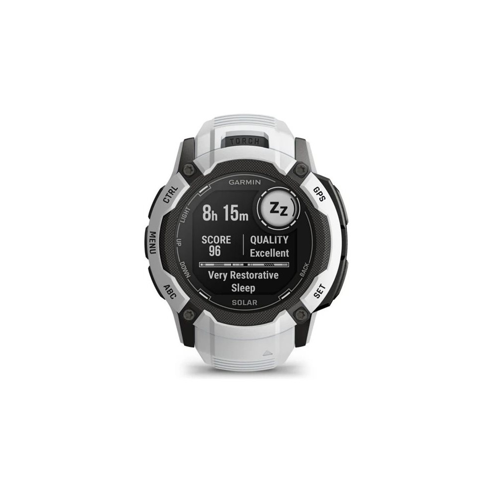 Produktbild för Garmin Instinct 2X Solar - fiberförstärkta polymerer - Ja smart klocka med band - 64 MB - whitestone