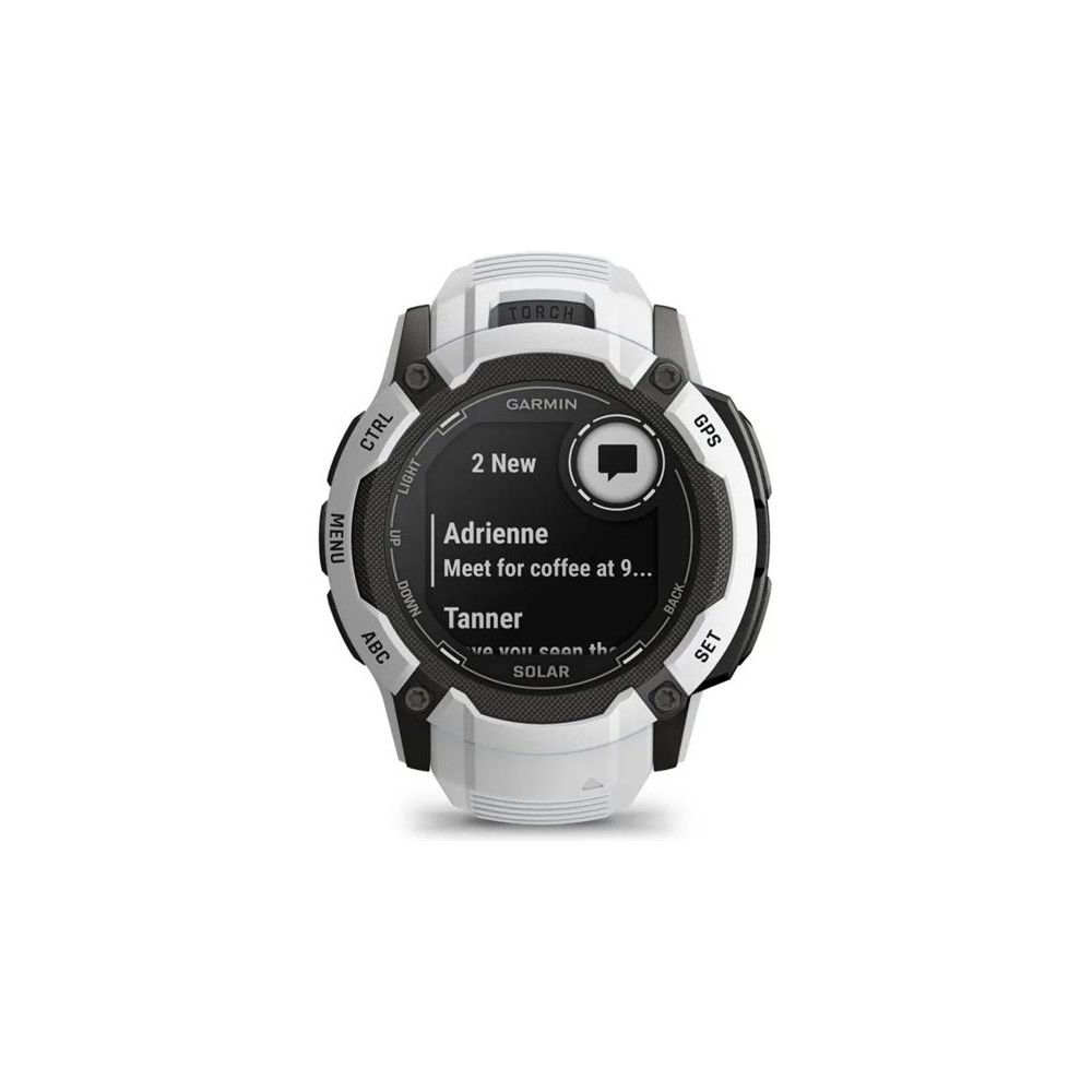 Produktbild för Garmin Instinct 2X Solar - fiberförstärkta polymerer - Ja smart klocka med band - 64 MB - whitestone