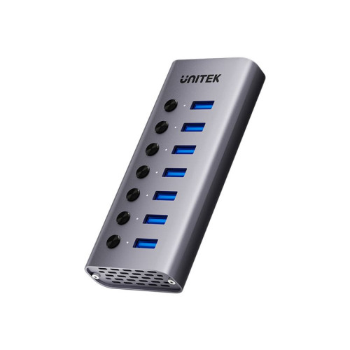 UNITEK Unitek H1314A - hubb - 7-i-1, individuella strömbrytare - 7 portar