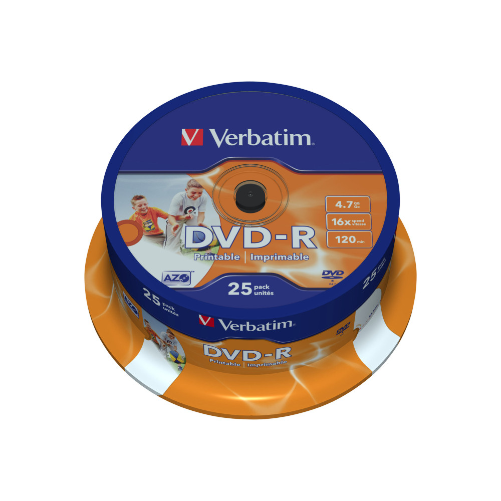 Produktbild för Verbatim - DVD-R x 25 - 4.7 GB - lagringsmedier