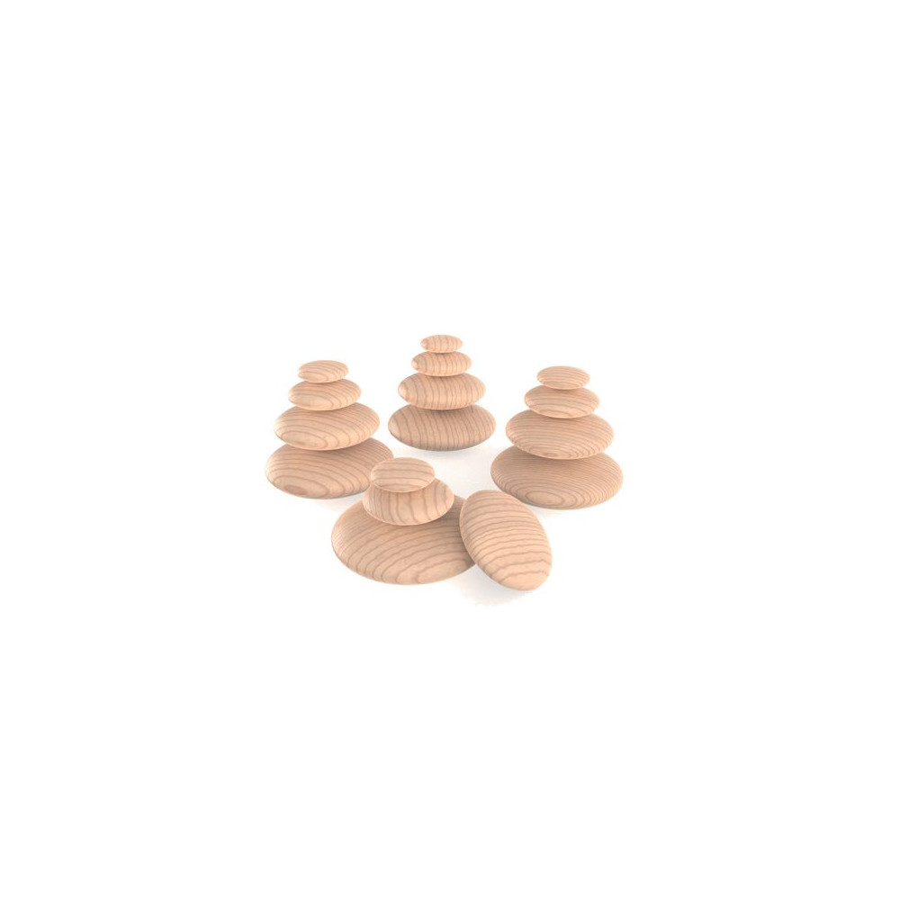 Produktbild för Trästenar rund olika stl natur 20/fp