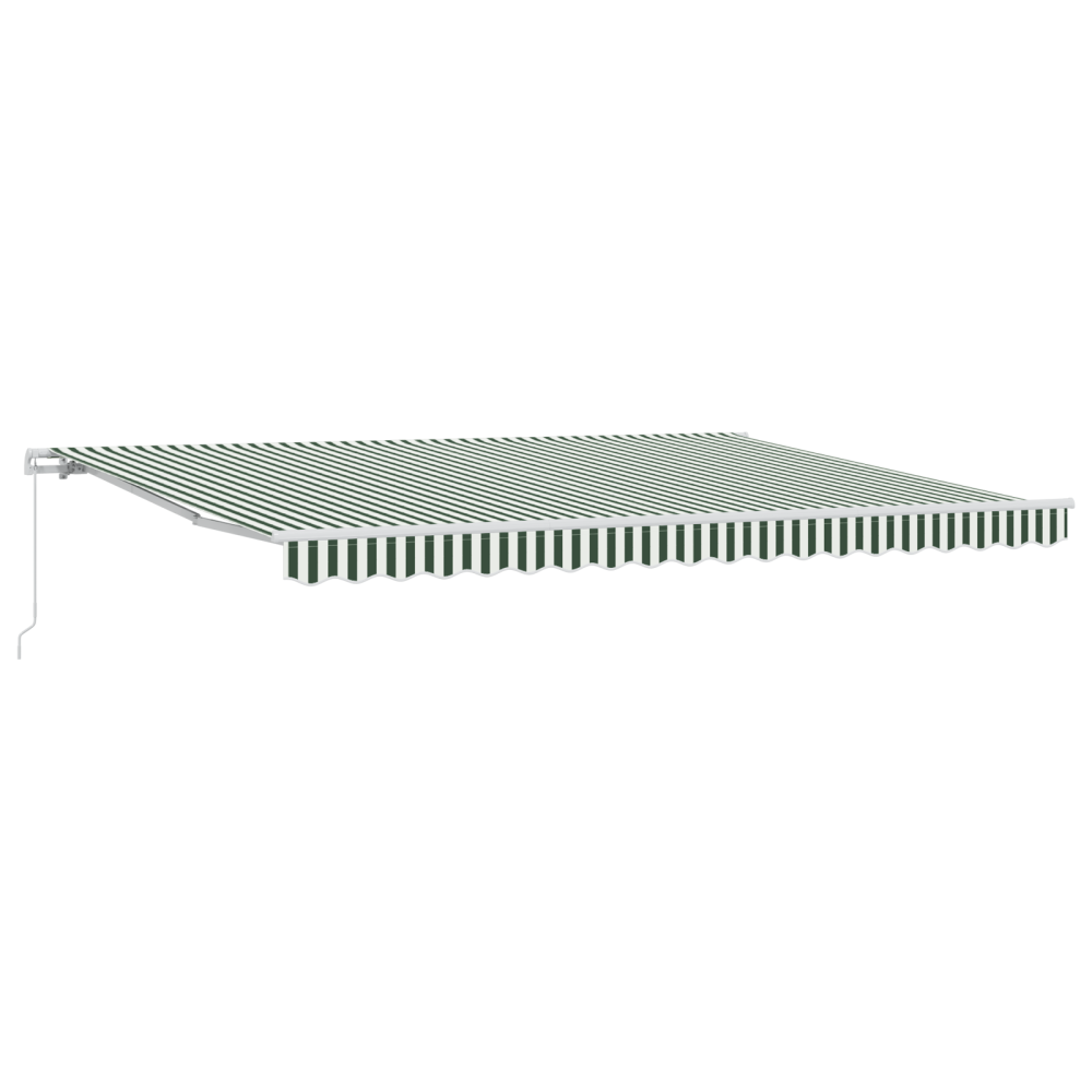 Produktbild för Utdragbar markis Grön och Vit 450 x 350 x 165 cm