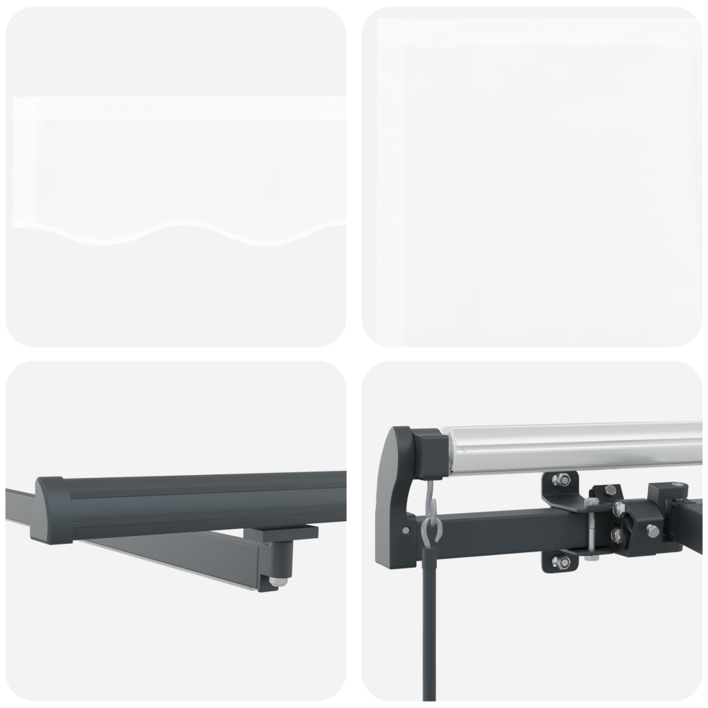 Produktbild för Utdragbar markis Vit 500 × 300 cm Duk och Aluminium