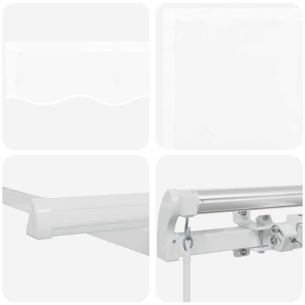 Produktbild för Utdragbar markis Vit 500 × 350 cm Polyester och aluminium
