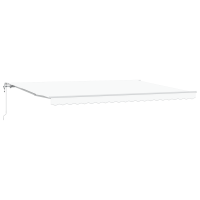 Produktbild för Utdragbar markis Vit 500 × 350 cm Duk och Aluminium