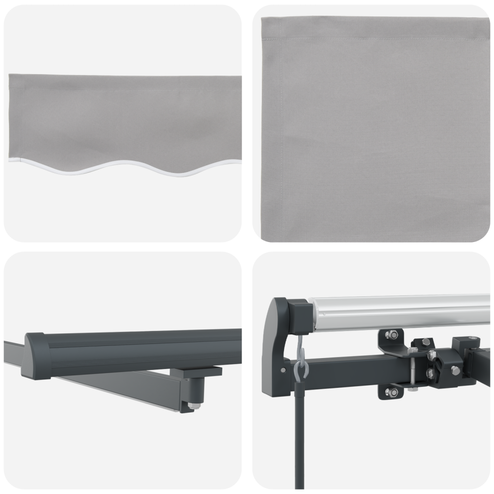 Produktbild för Utdragbar markis Ljusgrå 600 × 300 cm Duk och Aluminium