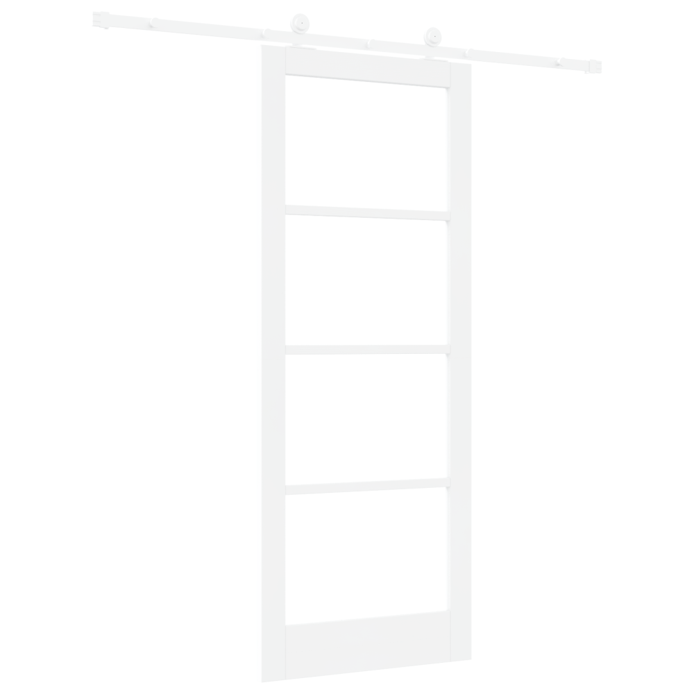 Produktbild för Skjutdörr ORKDAL Vit 83 x 211 cm Massivt tallträ och glas