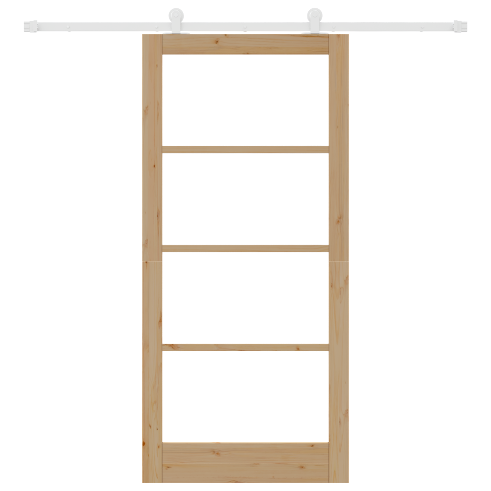 Produktbild för Skjutdörr ORKDAL Naturfärg 93 x 202 cm Massivt tallträ och glas