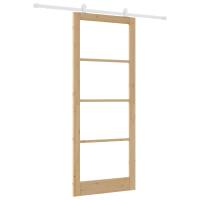 Produktbild för Skjutdörr ORKDAL Naturfärg 93 x 232 cm Massivt tallträ och glas