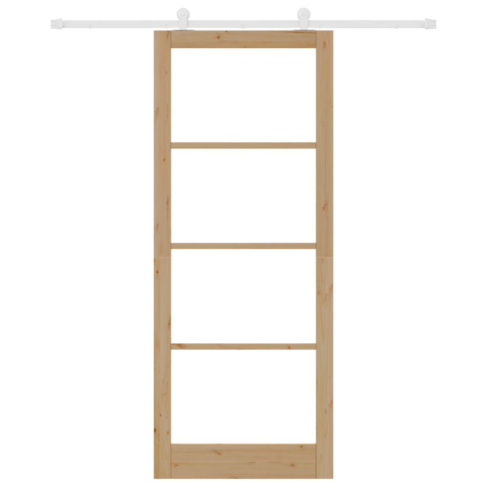 Produktbild för Skjutdörr ORKDAL Naturfärg 93 x 232 cm Massivt tallträ och glas