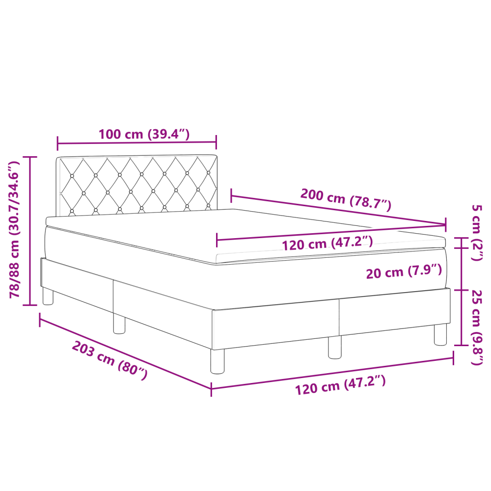 Produktbild för Bäddfjäder med madrass Mörkblå 120 x 200 cm Sammet