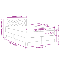 Produktbild för Bäddfjäder med madrass Mörkblå 120 x 200 cm Sammet