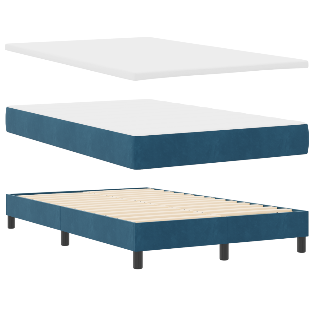 Produktbild för Bäddfjäder med madrass Mörkblå 120 x 200 cm Sammet