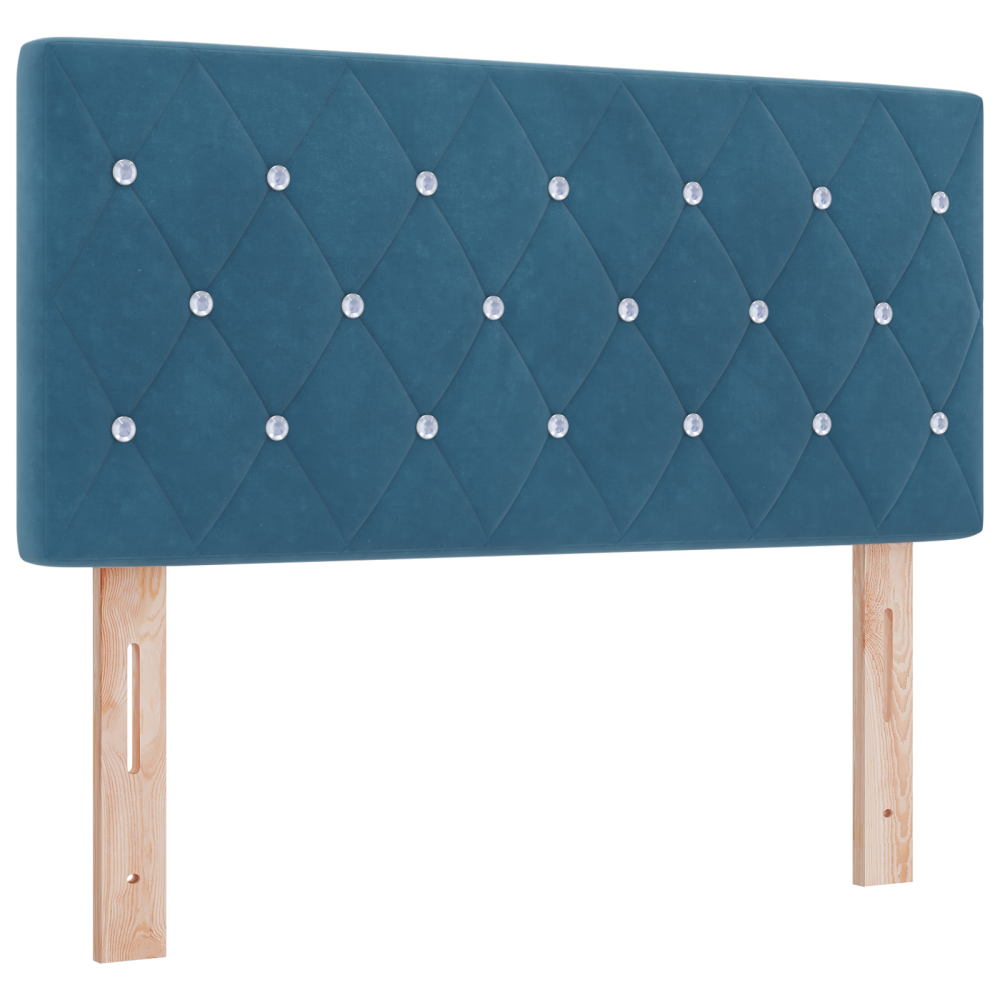 Produktbild för Bäddfjäder med madrass Mörkblå 120 x 200 cm Sammet