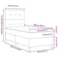 Produktbild för Bäddfjäder med huvudgavel Mörkgrå 80 x 200 cm Sammet