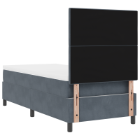 Produktbild för Bäddfjäder med huvudgavel Mörkgrå 80 x 200 cm Sammet