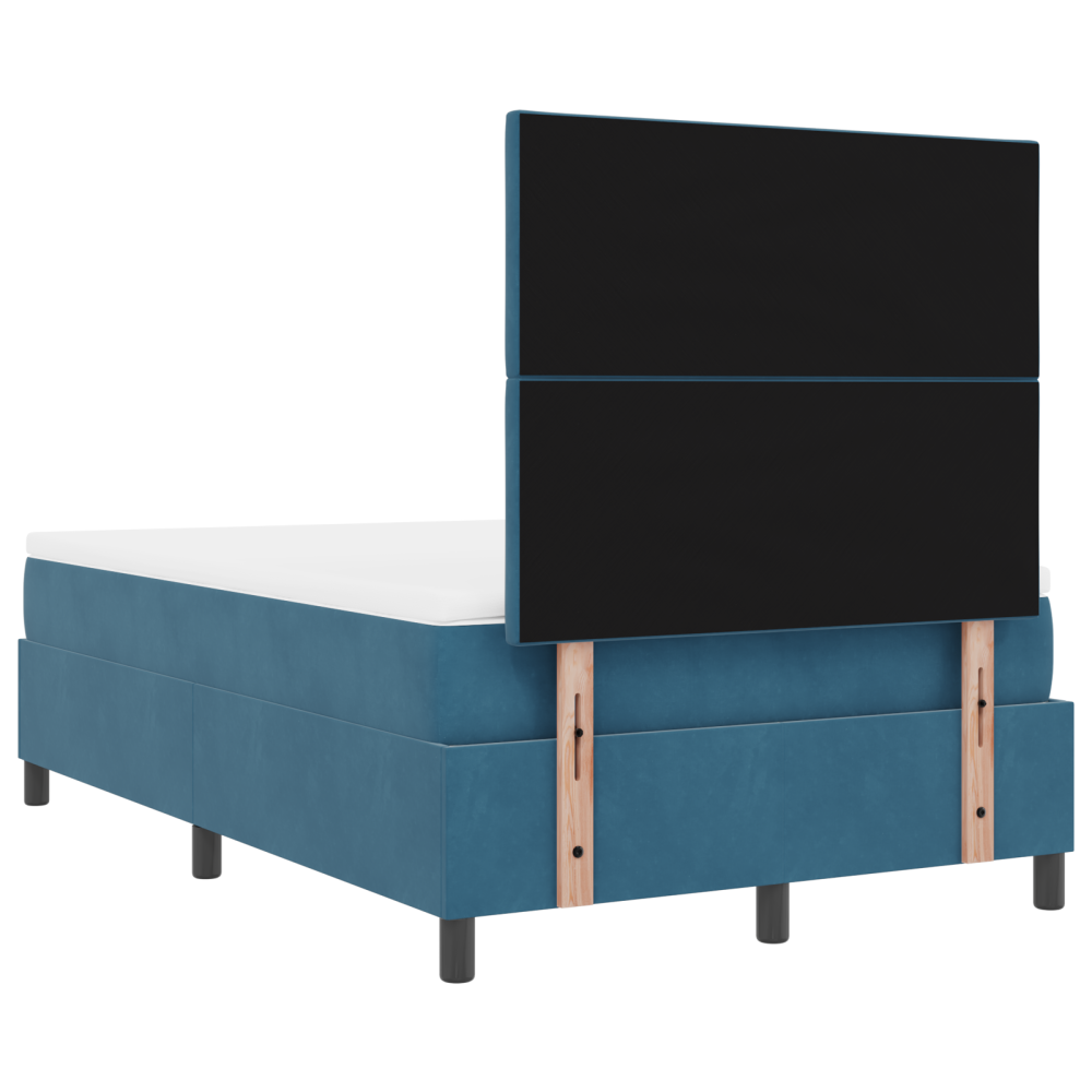 Produktbild för Bäddfjäder med huvudgavel Mörkblå 120 x 200 cm Sammet