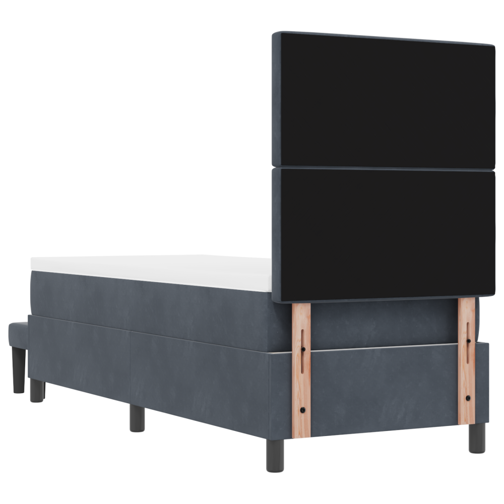 Produktbild för Bäddfjäder med huvudgavel Mörkgrå 200 x 80 cm Sammet