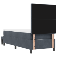 Produktbild för Bäddfjäder med huvudgavel Mörkgrå 200 x 80 cm Sammet