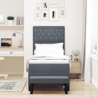 Produktbild för Bäddfjäder med huvudgavel Mörkgrå 200 x 80 cm Sammet