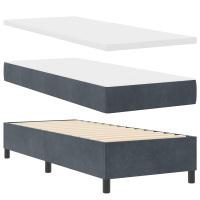 Produktbild för Bäddfjäder med huvudgavel Mörkgrå 200 x 80 cm Sammet