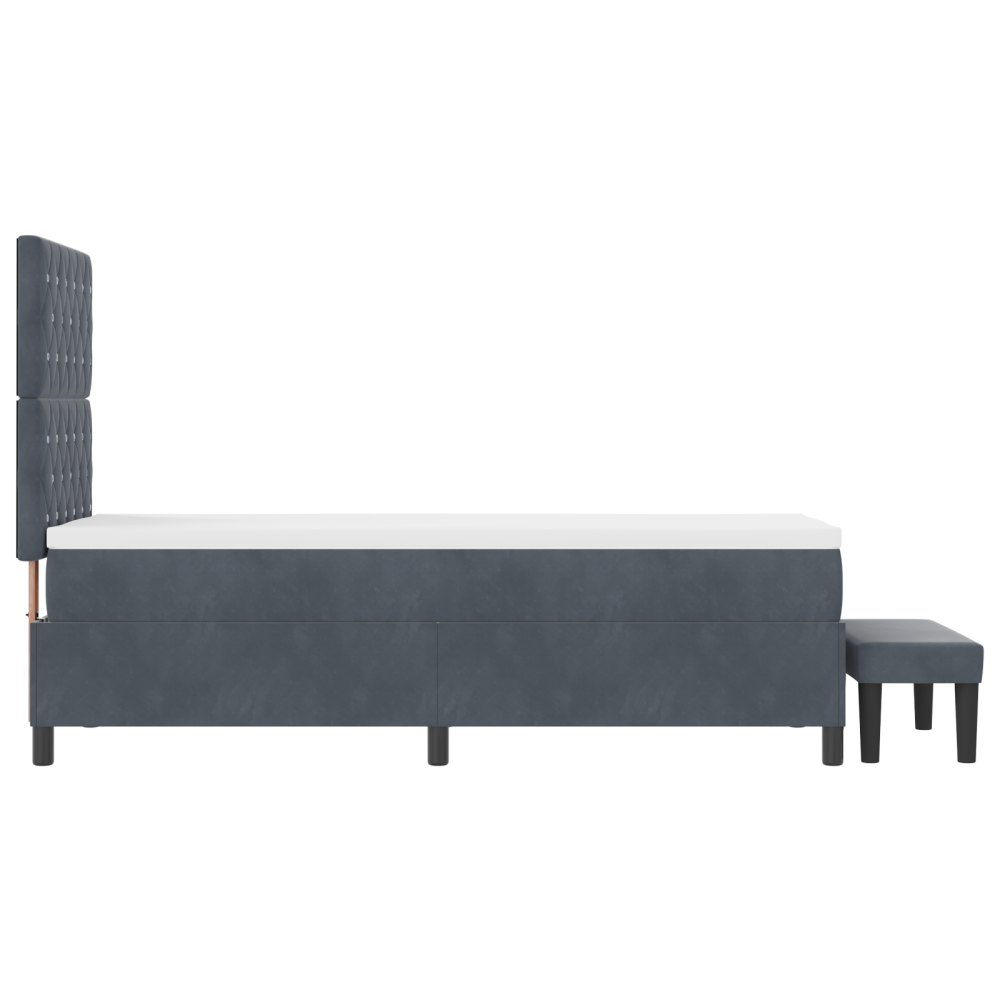 Produktbild för Bäddfjäder med huvudgavel Mörkgrå 200 x 80 cm Sammet