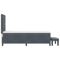 Produktbild för Bäddfjäder med huvudgavel Mörkgrå 200 x 80 cm Sammet