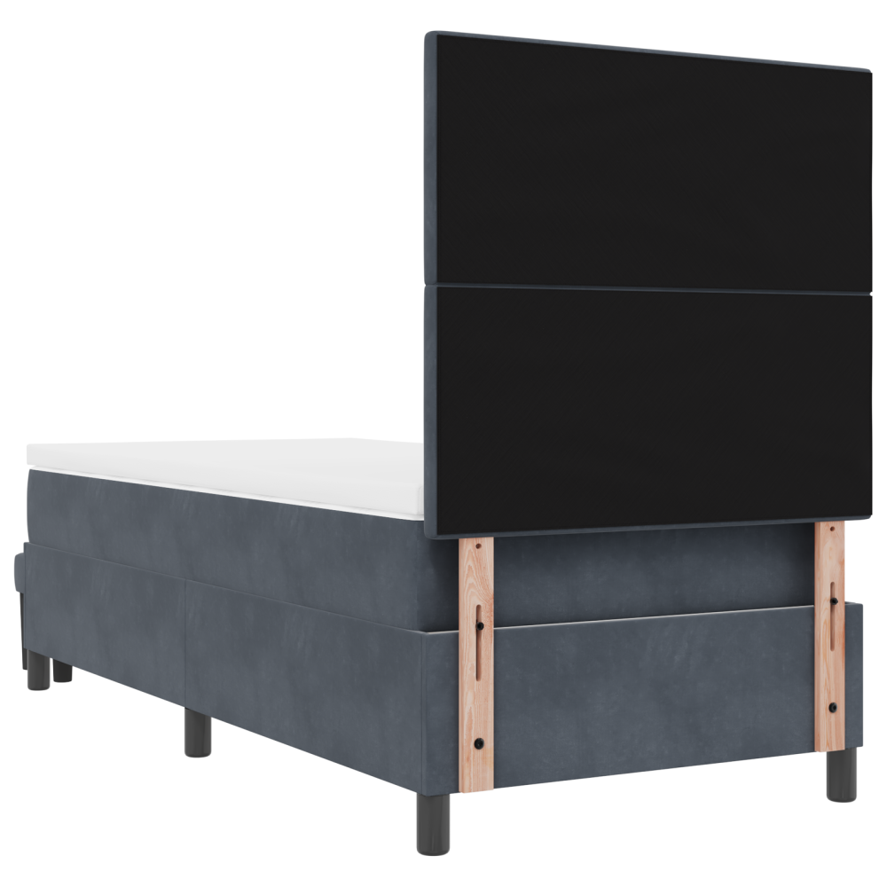 Produktbild för Bäddfjäder med huvudgavel Mörkgrå 200 x 80 cm Sammet