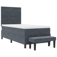Produktbild för Bäddfjäder med huvudgavel Mörkgrå 200 x 80 cm Sammet