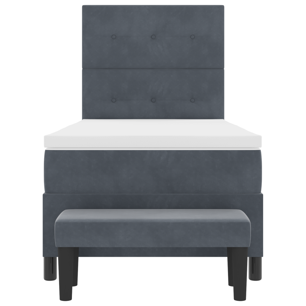 Produktbild för Bäddfjäder med huvudgavel Mörkgrå 200 x 80 cm Sammet
