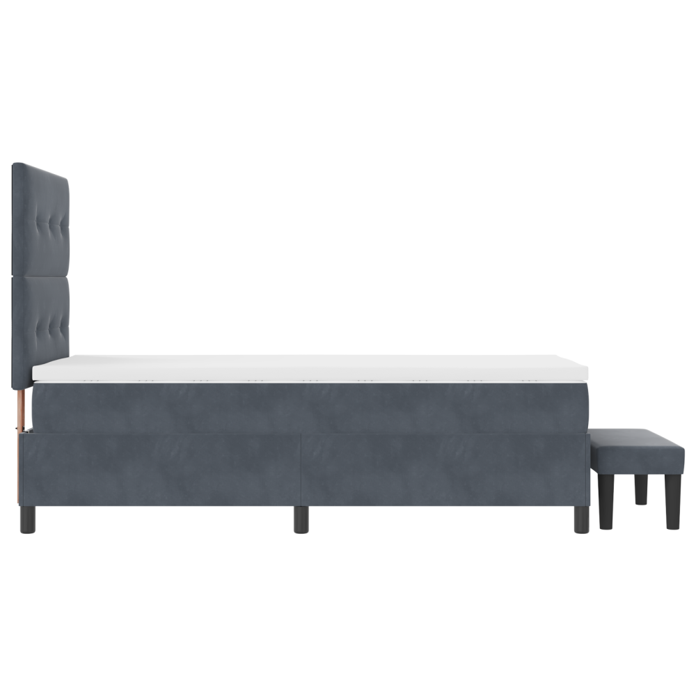 Produktbild för Bäddfjäder med huvudgavel Mörkgrå 200 x 80 cm Sammet